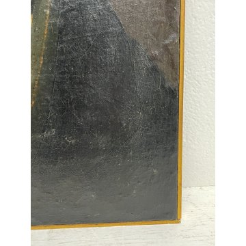 ANTICO QUADRO OLIO SU TELA SU TAVOLA RITRATTO NOBILUOMO EPOCA 800 ROSARIO SPILLA