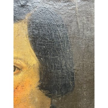 ANTICO QUADRO OLIO SU TELA SU TAVOLA RITRATTO NOBILUOMO EPOCA 800 ROSARIO SPILLA