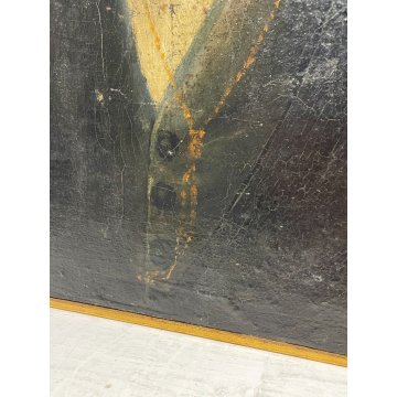 ANTICO QUADRO OLIO SU TELA SU TAVOLA RITRATTO NOBILUOMO EPOCA 800 ROSARIO SPILLA