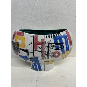 GRANDE VASO CERAMICA PICASSIANO ANNI 50 VINTAGE DESIGN G. Crestani raro vase