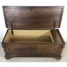 ANTICA CASSAPANCA IMPERO LEGNO NOCE 800 EPOCA BAULE NUZIALE BAFFO PANCA MOBILE 