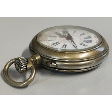 ANTICO OROLOGIO TASCA Ferroviere EPOCA '900 Old Pocket Watch Echappement Roskopf