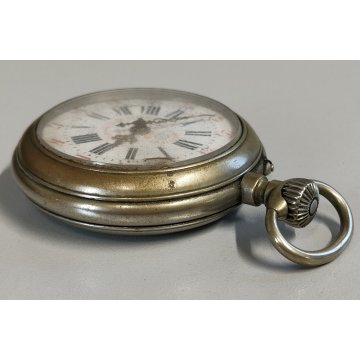 ANTICO OROLOGIO TASCA Ferroviere EPOCA '900 Old Pocket Watch Echappement Roskopf