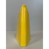 CARAFFA VINTAGE BROCCA CERAMICA SMALTO GIALLO LIMONE TRIANGOLARE 17,5 cm/h '60