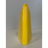 CARAFFA VINTAGE BROCCA CERAMICA SMALTO GIALLO LIMONE TRIANGOLARE 17,5 cm/h '60