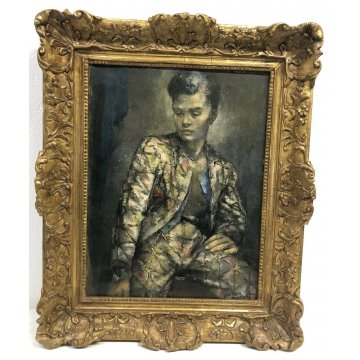 QUADRO JEAN DENIS MAILLARD DIPINTO OLIO TELA VINTAGE META' 1900 PITTURA FRACIA 
