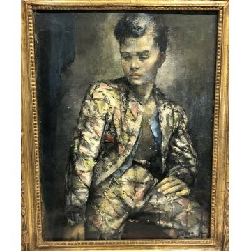 QUADRO JEAN DENIS MAILLARD DIPINTO OLIO TELA VINTAGE META' 1900 PITTURA FRACIA 
