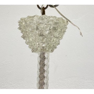 RARISSIMO LAMPADARIO ERCOLE BAROVIER TOSO ANNI 40 VETRO BUGNATO MURANO ROSTRATO