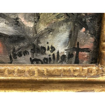 QUADRO JEAN DENIS MAILLARD DIPINTO OLIO TELA VINTAGE META' 1900 PITTURA FRACIA 