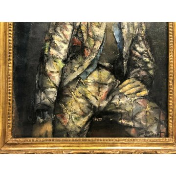 QUADRO JEAN DENIS MAILLARD DIPINTO OLIO TELA VINTAGE META' 1900 PITTURA FRACIA 