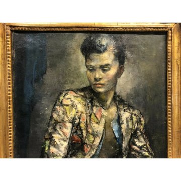 QUADRO JEAN DENIS MAILLARD DIPINTO OLIO TELA VINTAGE META' 1900 PITTURA FRACIA 