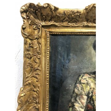 QUADRO JEAN DENIS MAILLARD DIPINTO OLIO TELA VINTAGE META' 1900 PITTURA FRACIA 