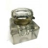 ANTICO CALAMAIO EPOCA VETRO FRANCESE OTTONE FINE '800 PRIMI '900 INKWELL 