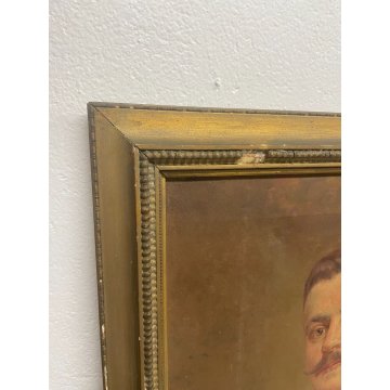 ANTICO QUADRO DIPINTO OLIO TELA RITRATTO MASCHILE NOBILUOMO BAFFI ABITO EPOC 800