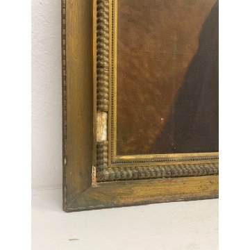 ANTICO QUADRO DIPINTO OLIO TELA RITRATTO MASCHILE NOBILUOMO BAFFI ABITO EPOC 800