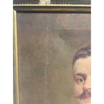 ANTICO QUADRO DIPINTO OLIO TELA RITRATTO MASCHILE NOBILUOMO BAFFI ABITO EPOC 800