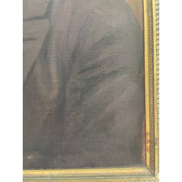 ANTICO QUADRO DIPINTO OLIO TELA RITRATTO MASCHILE NOBILUOMO BAFFI ABITO EPOC 800