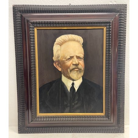 ANTICO QUADRO DIPINTO OLIO SU TAVOLA RITRATTO NOBILUOMO 900 CORNICE GUILLOCHE