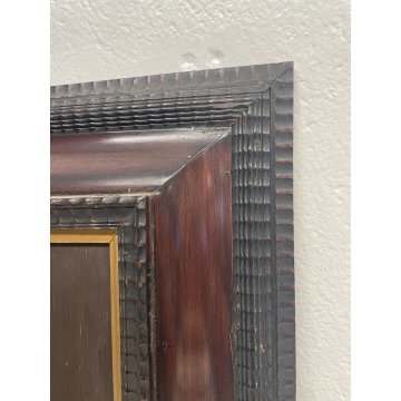 ANTICO QUADRO DIPINTO OLIO SU TAVOLA RITRATTO NOBILUOMO 900 CORNICE GUILLOCHE