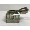 ANTICO CALAMAIO EPOCA VETRO FRANCESE OTTONE FINE '800 PRIMI '900 INKWELL 