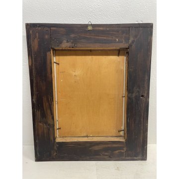 ANTICO QUADRO DIPINTO OLIO SU TAVOLA RITRATTO NOBILUOMO 900 CORNICE GUILLOCHE