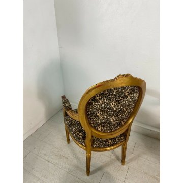 COPPIA POLTRONA LUIGI XIV LEOPARDATE 1900 VINTAGE ARMCHAIR SOFA SEDIA ITALY MADE