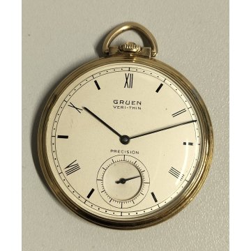 ANTICO OROLOGIO TASCA Gruen Veri Thin Precision 10k Gold Filled Old Pocket Watch