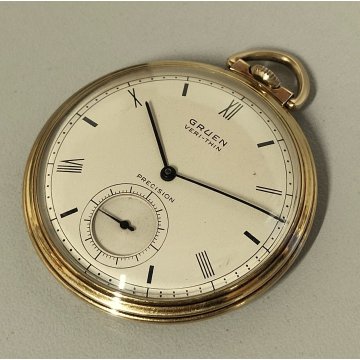 ANTICO OROLOGIO TASCA Gruen Veri Thin Precision 10k Gold Filled Old Pocket Watch