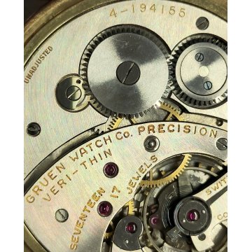 ANTICO OROLOGIO TASCA Gruen Veri Thin Precision 10k Gold Filled Old Pocket Watch