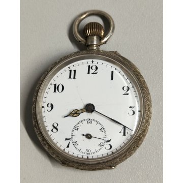 ANTICO OROLOGIO TASCA ARGENTO 925 monachina epoca SILVER POCKET WATCH taschino