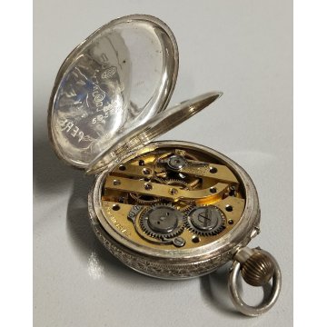 ANTICO OROLOGIO TASCA ARGENTO 925 monachina epoca SILVER POCKET WATCH taschino