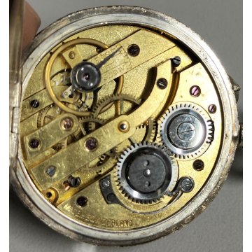 ANTICO OROLOGIO TASCA ARGENTO 925 monachina epoca SILVER POCKET WATCH taschino