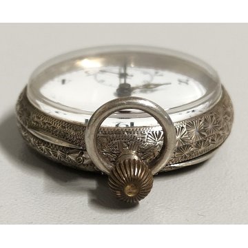 ANTICO OROLOGIO TASCA ARGENTO 925 monachina epoca SILVER POCKET WATCH taschino