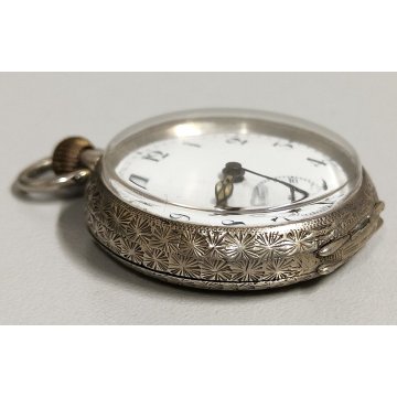 ANTICO OROLOGIO TASCA ARGENTO 925 monachina epoca SILVER POCKET WATCH taschino