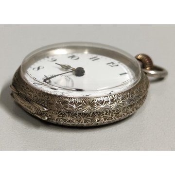 ANTICO OROLOGIO TASCA ARGENTO 925 monachina epoca SILVER POCKET WATCH taschino