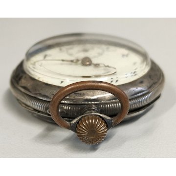 ANTICO OROLOGIO TASCA ARGENTO 800 monachina epoca SILVER POCKET WATCH taschino