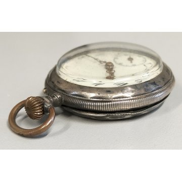 ANTICO OROLOGIO TASCA ARGENTO 800 monachina epoca SILVER POCKET WATCH taschino