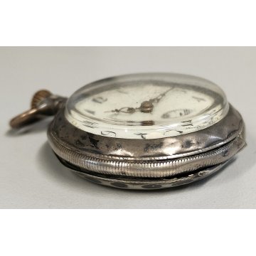 ANTICO OROLOGIO TASCA ARGENTO 800 monachina epoca SILVER POCKET WATCH taschino