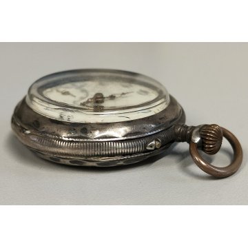 ANTICO OROLOGIO TASCA ARGENTO 800 monachina epoca SILVER POCKET WATCH taschino