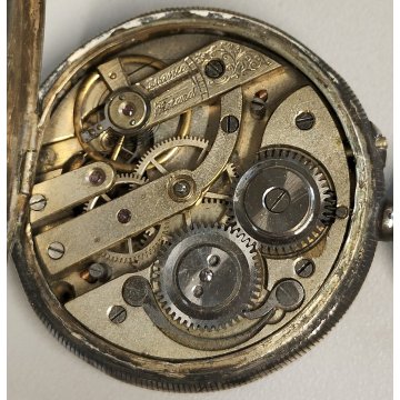 ANTICO OROLOGIO TASCA ARGENTO 800 monachina epoca SILVER POCKET WATCH taschino