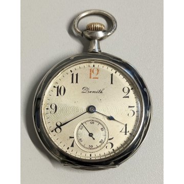 ANTICO OROLOGIO TASCA Zenith ARGENTO 800 NIELLO FIORI Old Pocket Watch TASCHINO