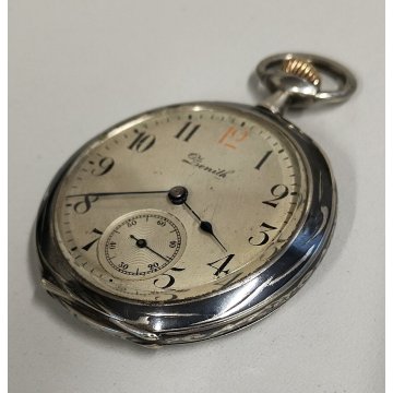 ANTICO OROLOGIO TASCA Zenith ARGENTO 800 NIELLO FIORI Old Pocket Watch TASCHINO