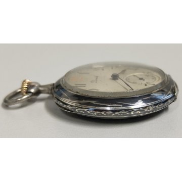 ANTICO OROLOGIO TASCA Zenith ARGENTO 800 NIELLO FIORI Old Pocket Watch TASCHINO