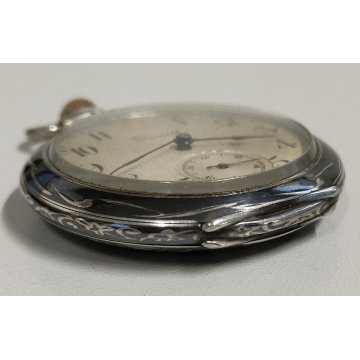 ANTICO OROLOGIO TASCA Zenith ARGENTO 800 NIELLO FIORI Old Pocket Watch TASCHINO