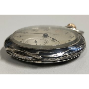 ANTICO OROLOGIO TASCA Zenith ARGENTO 800 NIELLO FIORI Old Pocket Watch TASCHINO