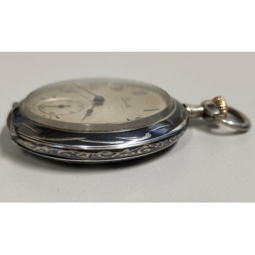 ANTICO OROLOGIO TASCA Zenith ARGENTO 800 NIELLO FIORI Old Pocket Watch TASCHINO