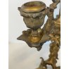 ANTICA COPPIA CANDELIERE CANDELABRO LIBERTY PORTACANDELE OTTONE DORATO EPOCA 900