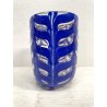 VASO VETRO MURANO Graffito DESIGN Barovier&Toso BLU TRASPARENTE AVVENTURINA ORO