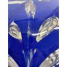 VASO VETRO MURANO Graffito DESIGN Barovier&Toso BLU TRASPARENTE AVVENTURINA ORO