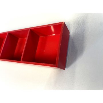 PORTAOGGETTI SCRIVANIA ORGANIZER DESIGN Pio Manzù KARTELL 4643 ROSSO ANNI '70